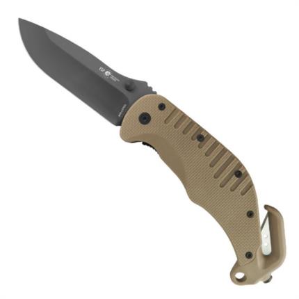 Záchranářský nůž RKK-01 s hladkým ostřím - TAN