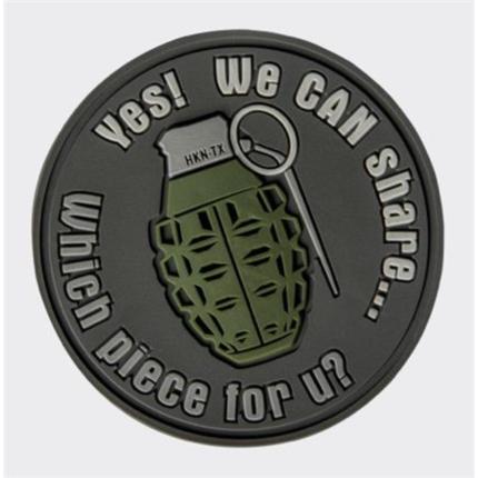 "WE CAN SHARE" Grenade Patch - PVC - šedá
