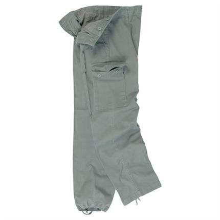 BW kalhoty moleskin, šedozelené - předeprané