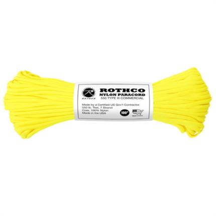 Lano PARACORD nylon 550LB 30m 4mm - žluté