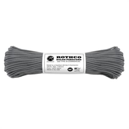 Lano PARACORD nylon 550LB 30m 4mm - šedé